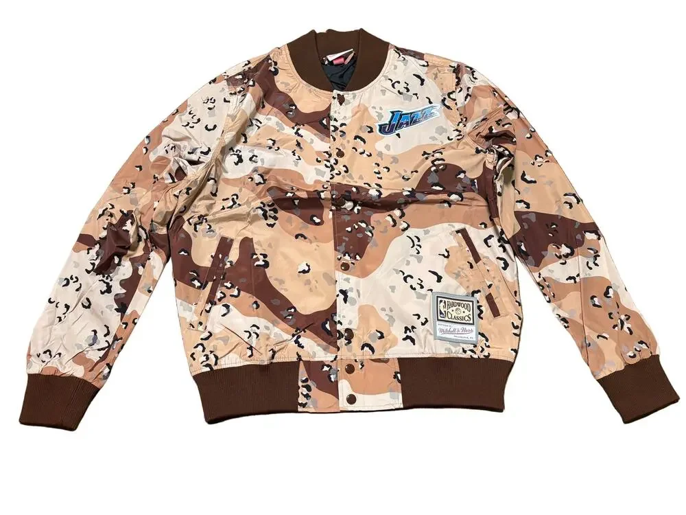 Utah Jazz Mitchell & Ness Hardwood Classic Swingman Camouflage Jacket Mens L New